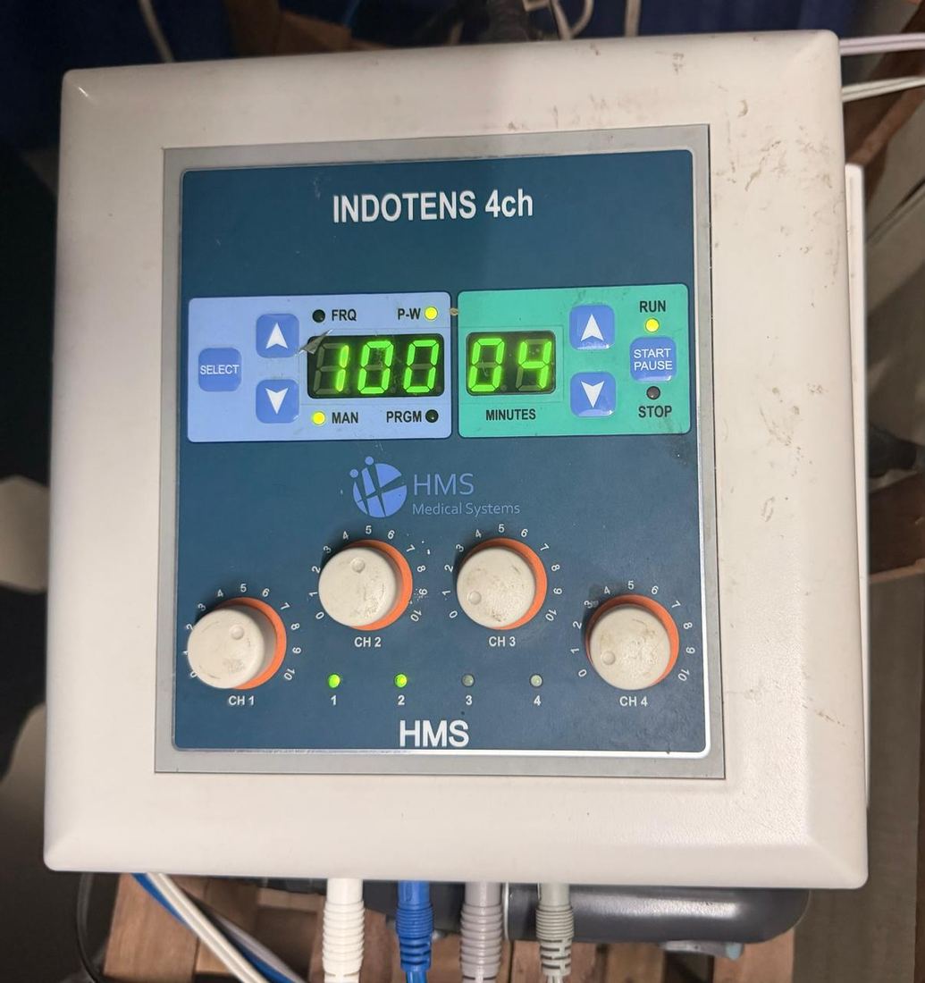 Indotens 4-channel TENS therapy machine at Hi-Tech Physiotherapy Dehradun